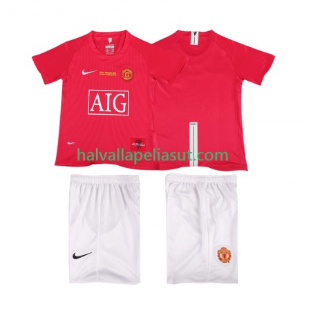 Jalkapallo Pelipaidat/Peliasut Manchester United Champions League 2007 2008 Retro Lasten Kotipaita Lyhythihainen